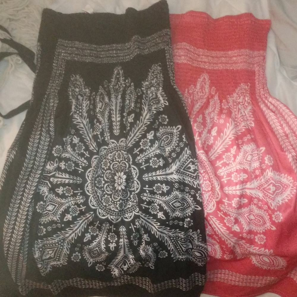 Strapless swim suit cover-ups